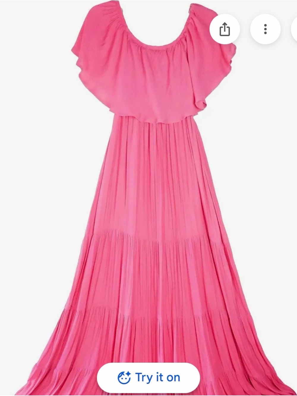 Womens Pink Ruffled Maxi Dress M